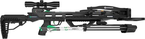 CenterPoint Hellion 400 FPS 185 LBS Compound Crossbow - 8 Inch Cocked Ultra Compact with CNC Aluminum Rails | Powerful 185 lbs draw – Ultra compact 8 inch width – Machined CNC aluminum rails in Saudi Arabia