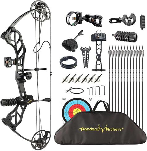 Compound Bow Package for Adults and Teens,19-70 Lbs Draw Weight Adjustable,19"-30" Draw Length,Limbs Made in USA,Archery Bow and Arrow Set,up to 320 fps, Let Off 75%2024 New in Saudi Arabia