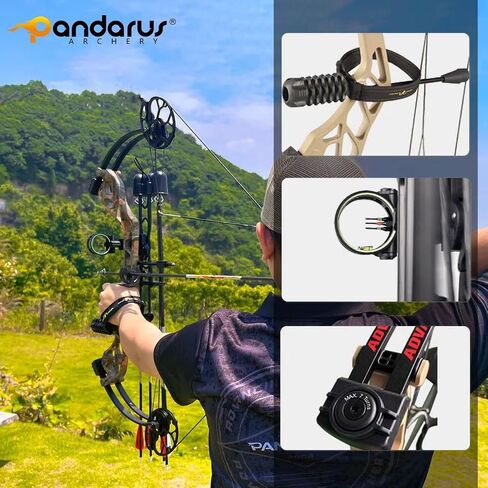 Compound Bow Package for Adults and Teens,19-70 Lbs Draw Weight Adjustable,19"-30" Draw Length,Limbs Made in USA,Archery Bow and Arrow Set,up to 320 fps, Let Off 75%2024 New in Saudi Arabia