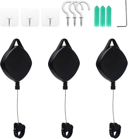VR Cable Management, 3pcs Retractable Ceiling Pulley System, 360° Rotable VR Cable Hook, Noise-Free V R Accessories Cabl-e for Oculu-s/Rift S/Viv-e/Ps V-r in Saudi Arabia
