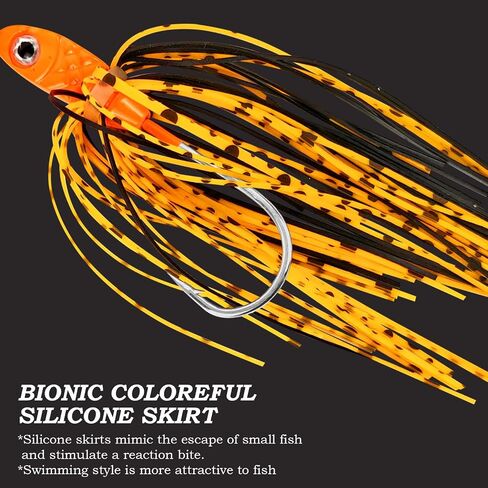 Bass Spinner Baits Fishing Lures | Spinner Baits for Bass Fishing Hard Metal Buzzbait jigs with Skirt for bass pike trout salmon Lures Spinnerbait Swimbait in Saudi Arabia