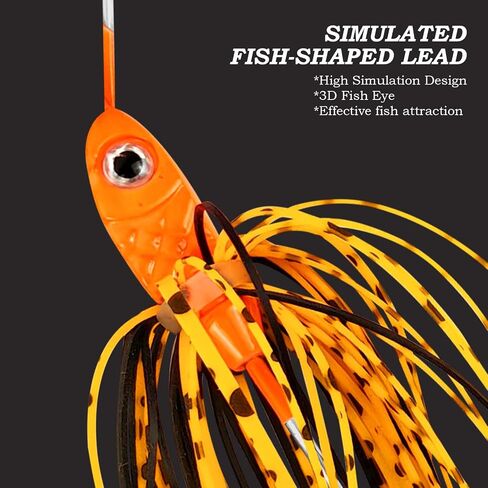 Bass Spinner Baits Fishing Lures | Spinner Baits for Bass Fishing Hard Metal Buzzbait jigs with Skirt for bass pike trout salmon Lures Spinnerbait Swimbait in Saudi Arabia