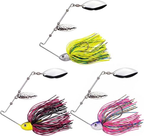Keenjorika Spinnerbaits Fishing Lure, 3-Pack Swim Jig Fishing Spinner Baits Kit for Freshwater and Saltwater, Buzzbait Swimbait for Bass Trout Walleye Crappie Salmon Pike in Saudi Arabia