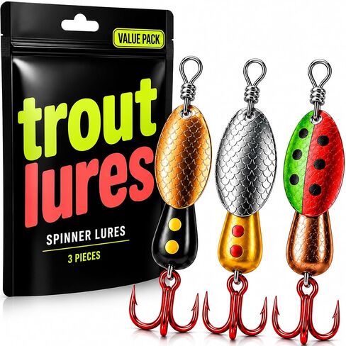 Spinning Fishing Lures for Freshwater – Inline Spinner 3-Pack for Trout, Salmon, Panfish, Bass, Crappie & Perch in Saudi Arabia