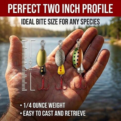 Spinning Fishing Lures for Freshwater – Inline Spinner 3-Pack for Trout, Salmon, Panfish, Bass, Crappie & Perch in Saudi Arabia