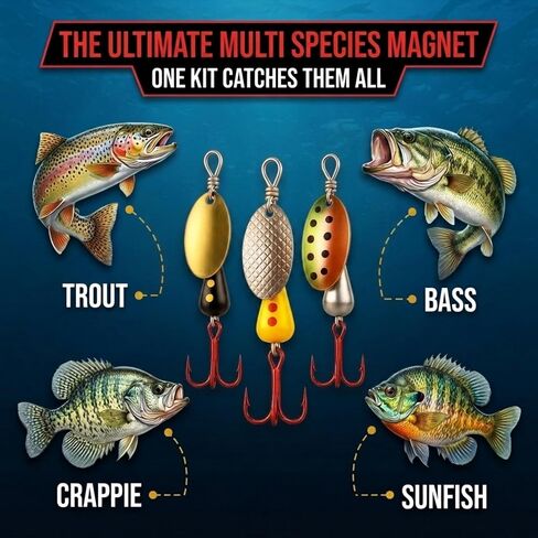 Spinning Fishing Lures for Freshwater – Inline Spinner 3-Pack for Trout, Salmon, Panfish, Bass, Crappie & Perch in Saudi Arabia