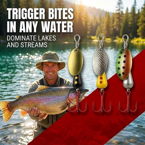 Spinning Fishing Lures for Freshwater – Inline Spinner 3-Pack for Trout, Salmon, Panfish, Bass, Crappie & Perch in Saudi Arabia