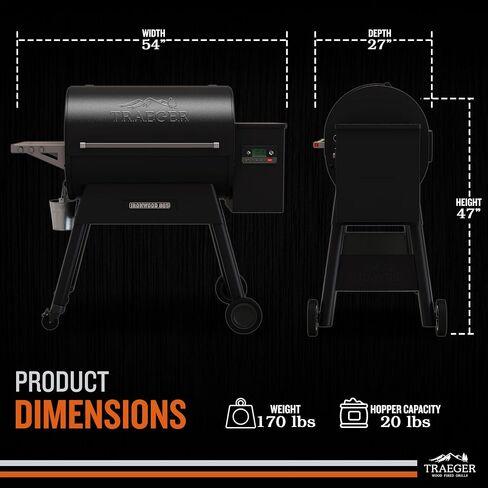 Traeger Ironwood 885 Wood Pellet Grill & Smoker, 885 Sq In, WiFi | Super Smoke Mode, D2 Controller, WiFi app control, 500°F max – 6-in-1 grill, smoke, bake & BBQ in Saudi Arabia