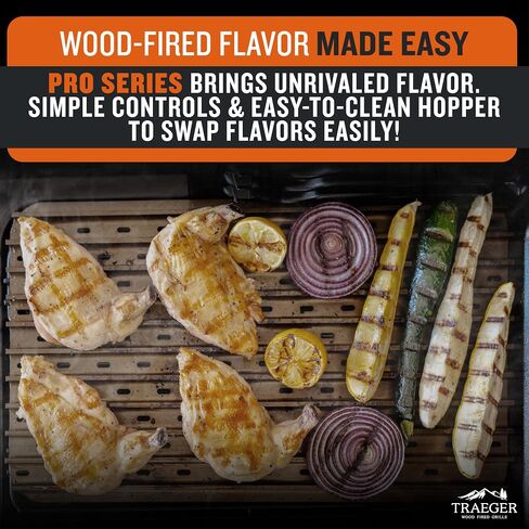 Traeger Pro 22 Wood Pellet Grill & Smoker, 572 Sq In | 6-in-1 BBQ versatility, meat probe, 450°F max, 18 lb hopper – grill, smoke, bake, roast, braise & BBQ in Saudi Arabia