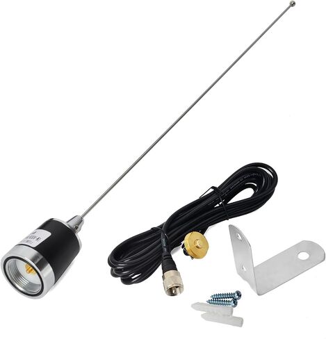 NMO Antenna Kit, 21-Inch Whip with L-Bracket and 13.1ft Coaxial Cable | VHF/UHF, For Mobile Radio/Transceiver, PL259 Cable Connector, For Ham Trunck Fender in Kuwait
