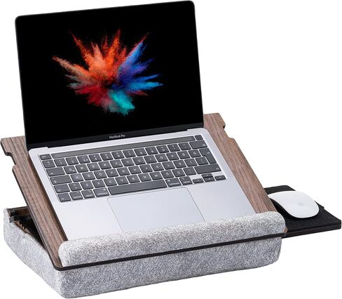 Vigo Wood Lap Desk for Laptop - Laptop Tray with Cushion, Portable Lap Desk for Lap, Adjustable Lapdesk, Couch Lap top Table for Work, Ergonomic Lap top Stand for Bed in Saudi Arabia