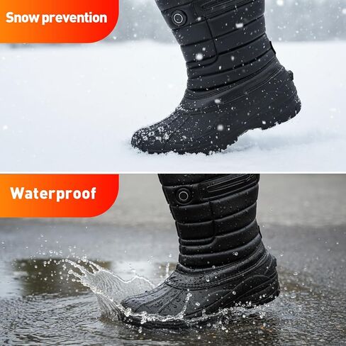 Telguua Heated Boots for Men Electric Men's Heated Snow Boots Warm Fur Lined 3 Temperature Settings Heating Shoes 5V Waterproof Non-Slip Rechargeable Heating Boots Foot Warmers Indoor Outdoor in Kuwait