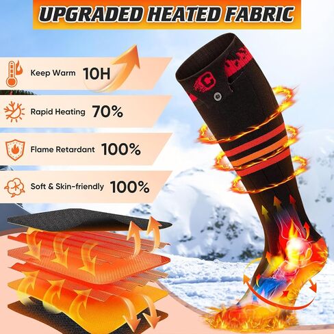 COZII Heated Socks, Heated Socks for Men Women - 5000mAh Electric Socks Up to 10 Hours, Rechargeable Washable Warm Socks for Hunting Skiing Camping Hiking Cycling Outdoor Work in Saudi Arabia