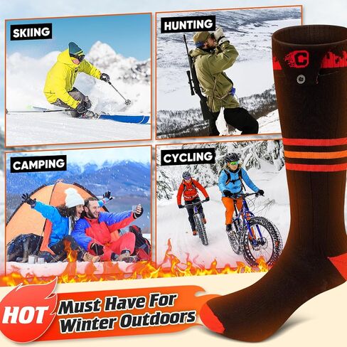 COZII Heated Socks, Heated Socks for Men Women - 5000mAh Electric Socks Up to 10 Hours, Rechargeable Washable Warm Socks for Hunting Skiing Camping Hiking Cycling Outdoor Work in Saudi Arabia