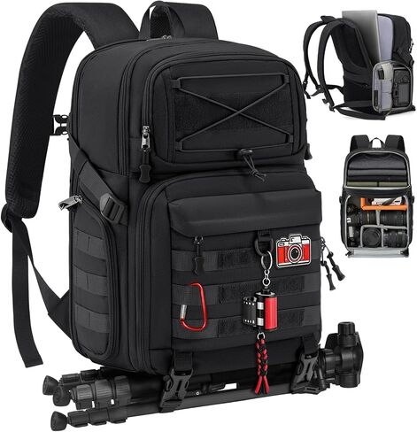 RAINSMORE Camera Backpack, DSLR/SLR/Mirrorless Tactical Camera Bag Cases in Saudi Arabia