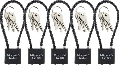 Keyed Cable Gun Lock w/3 Spare Keys for Dry Home Firearm Storage | 8.5 & 15 Inch, 1/3/5 Pack, Compatible w/ Handguns, Revolvers, Rifles & Shotguns for Home Gun Safe Storage in Saudi Arabia