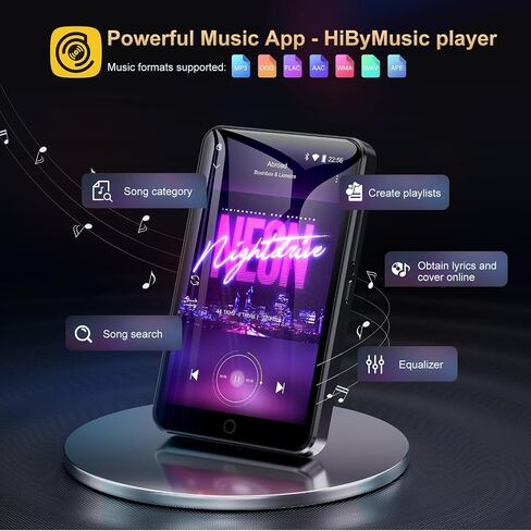 Oilsky 80GB MP3 Player with Bluetooth and WiFi, Mp3 & Mp4 Music Player with Spotify, Amazon Music, Audible, 4.0" IPS Touch Screen Android Player with Speaker, FM Radio, Up to 512GB in Kuwait
