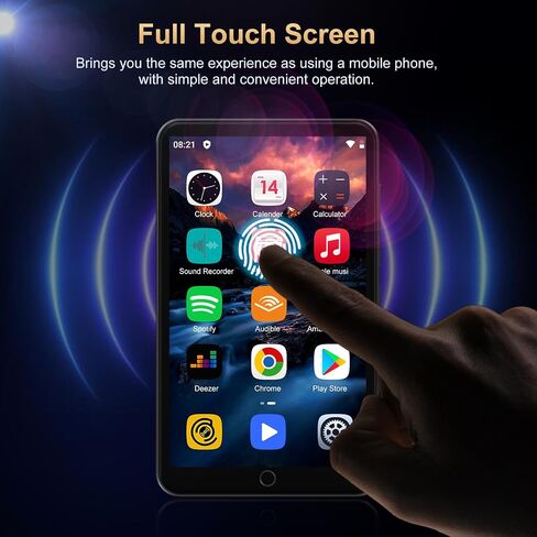 Oilsky 80GB MP3 Player with Bluetooth and WiFi, Mp3 & Mp4 Music Player with Spotify, Amazon Music, Audible, 4.0" IPS Touch Screen Android Player with Speaker, FM Radio, Up to 512GB in Kuwait
