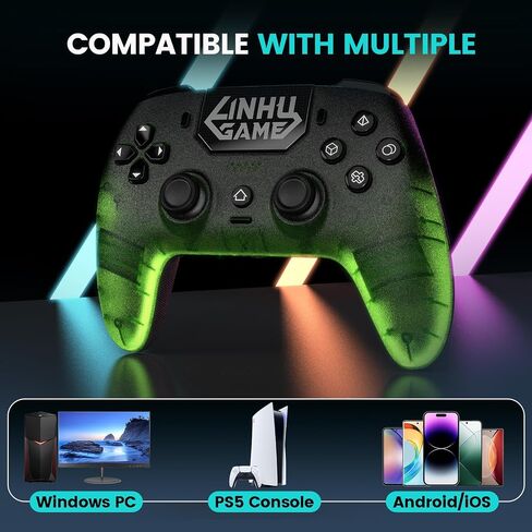 linhugame Wireless Controller for PS5/Slim/Pro/PC Electric Green in Saudi Arabia
