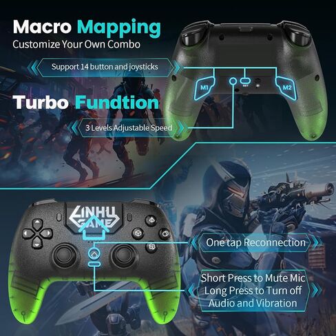 linhugame Wireless Controller for PS5/Slim/Pro/PC Electric Green in Saudi Arabia