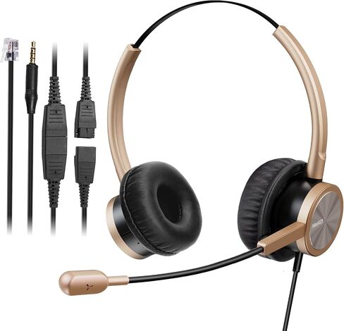 MAIRDI Phone Headset with RJ9 & 3.5mm Jacks for Call Center Deskphone Cell Phone PC Laptop, Office Landline Telephone Headset with Microphone Noise Canceling for Polycom Avaya Nortel in Saudi Arabia