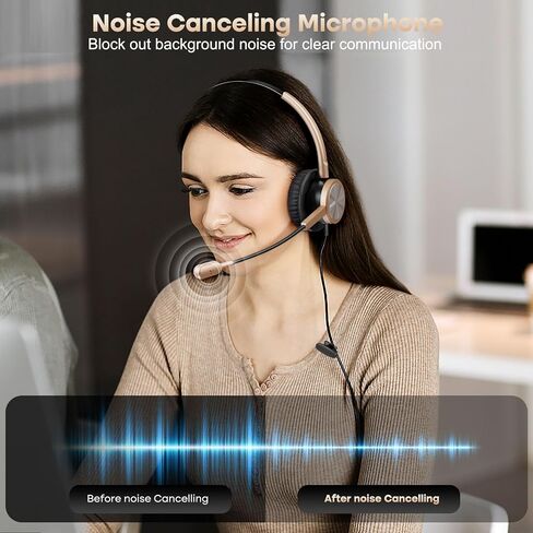 MAIRDI Phone Headset with RJ9 & 3.5mm Jacks for Call Center Deskphone Cell Phone PC Laptop, Office Landline Telephone Headset with Microphone Noise Canceling for Polycom Avaya Nortel in Saudi Arabia