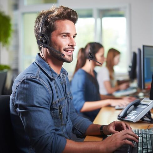 Arama RJ9 Telephone Headset for Cisco IP Phones, Mic Mute&Volume Control | Wired Phone Headset, Lightweight, Coilded Wire for Long Range, Clear Calls, Compatible with Cisco IP-7940G 8841 7841 9971 in Saudi Arabia