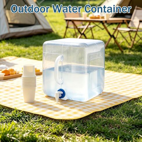 2 Pack 5.3 Gallon BPA Free Collapsible Water Container with Spigot & Hook | BPA Free, Foldable Carrier Bucket, Portable Water Canteen, Camping Water Storage Jug, Outdoor Hiking Survival Kit in Saudi Arabia