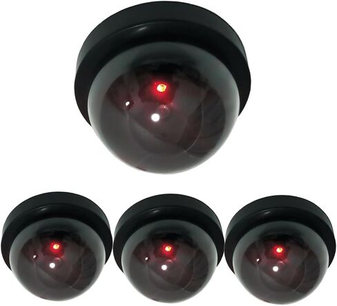 Dummy Dome Security Camera Indoor with Fake Simulation Flashing Red LED Light for Home Business Wireless CCTV Surveillance 4 Pack in Saudi Arabia