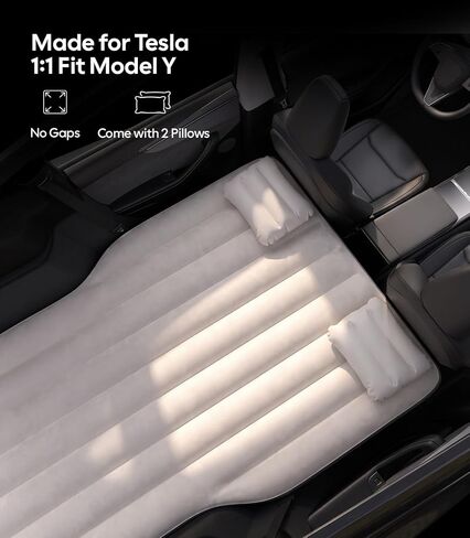 Wigoo 2026 Air Mattress for Tesla Model Y 2020-2026, 8" Thick NOT for YL | Click Self-Inflate, Home-Level Comfort, USB-C Recharge Built-in Air Pump, Ergonomic Design, 2 Pillows, Accessories NOT for YL in Saudi Arabia