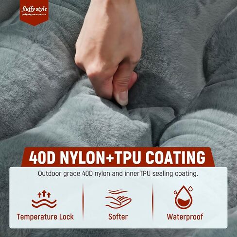 FUN PAC Camping Sleeping Pad, 9.2R-Value Ultralight Camping Mat with Pillow Built-in Foot Pump Inflatable Sleeping Pads Compact for Camping Backpacking Hiking Traveling-Lined Version Grey in Saudi Arabia