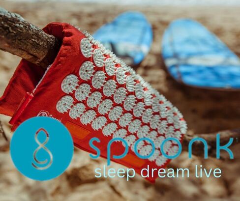 Spoonk Sleep Set Acupressure Travel Size mat in Organic Hemp Combined with a Full Spectrum Magnesium and Calmaah Organic Herbal Remedy for Calming and Relaxation in Saudi Arabia