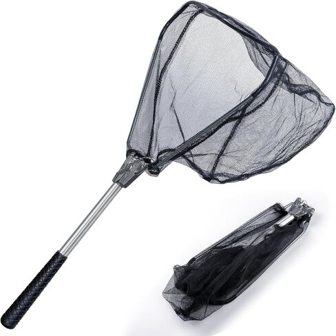 Neween Fishing Net, Foldable Collapsible Telescopic Fish Landing Net, Durable Nylon Material Mesh Landing Net for Easy Catching or Releasing for Trout in Kuwait