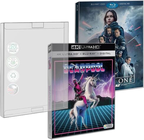 MALKO 10 Pack Protector Cases for 4K UHD and Blu-ray Cases with Slipcovers in Saudi Arabia