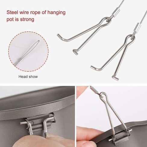 Titanium Canteen Mess Kit with Folding Handle Hanging Ring Ultralight Portable for Lunch Outdoor Camping Hiking in Saudi Arabia