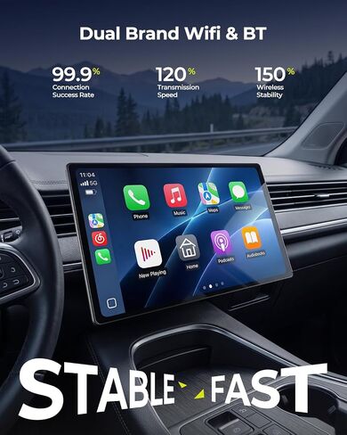 LAMTTO 11'' Carplay Screen for Car with YouTube/TikTok, Backup Camera | Extra Large HD Wireless Car Play and Android Auto, Built-in Entertainment Video APPs, Navigation, Voice Assistant, OTA Update in Saudi Arabia
