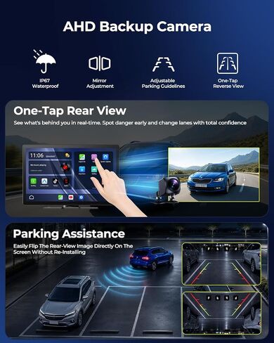 LAMTTO 11'' Carplay Screen for Car with YouTube/TikTok, Backup Camera | Extra Large HD Wireless Car Play and Android Auto, Built-in Entertainment Video APPs, Navigation, Voice Assistant, OTA Update in Saudi Arabia