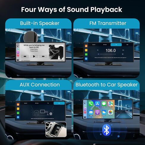 Largest 11.5 inch Wireless CarPlay Screen for Car, A-pple CarPlay & Android Auto HD Touchscreen with 4K Dash Cam/1080P Backup Camera/Navigation/Bluetooth/Voice Control/FM/Mirror Link,for All Vehicles in Saudi Arabia