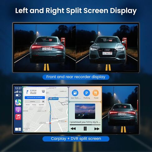 Largest 11.5 inch Wireless CarPlay Screen for Car, A-pple CarPlay & Android Auto HD Touchscreen with 4K Dash Cam/1080P Backup Camera/Navigation/Bluetooth/Voice Control/FM/Mirror Link,for All Vehicles in Saudi Arabia