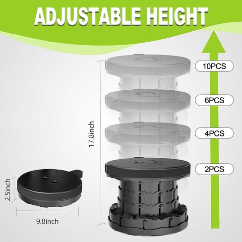 ALEVMOOM Upgraded Nylon Collapsible Stool with 500lbs Max Weight Portable Retractable Folding Telescoping Stools for Adults Chair for Outdoor Camping Fishing Hiking BBQ(Nylon Black) (Nylon Black) in Saudi Arabia