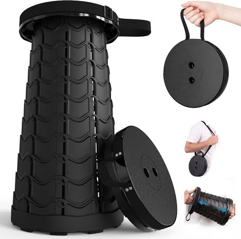 WildFinder Collapsible Stool for Adults, Portable Folding Camping Stool | Lightweight & Sturdy Telescoping Stool,400 lb Capacity,Compact Design,Adjustable 2.7–17.7 in Height for Fishing,Hiking,Travel in Saudi Arabia