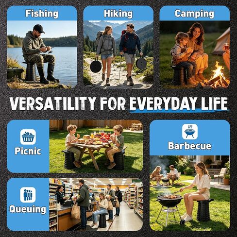 WildFinder Collapsible Stool for Adults, Portable Folding Camping Stool | Lightweight & Sturdy Telescoping Stool,400 lb Capacity,Compact Design,Adjustable 2.7–17.7 in Height for Fishing,Hiking,Travel in Saudi Arabia