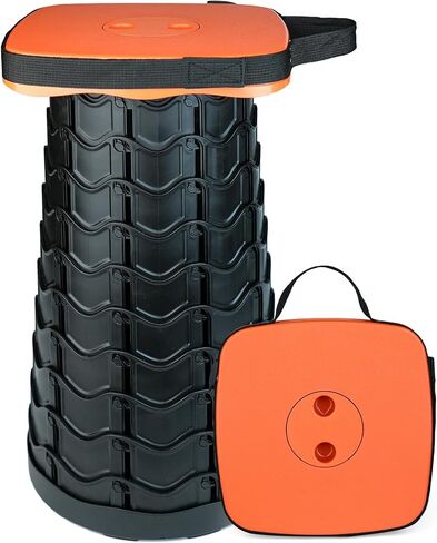 Outward Gear Upgraded Collapsible Stool Heavy Duty 550lbs Load Capacity Portable Folding Chair for Adults Camping Stool Sturdy Foldable Stool (Orange) in Saudi Arabia