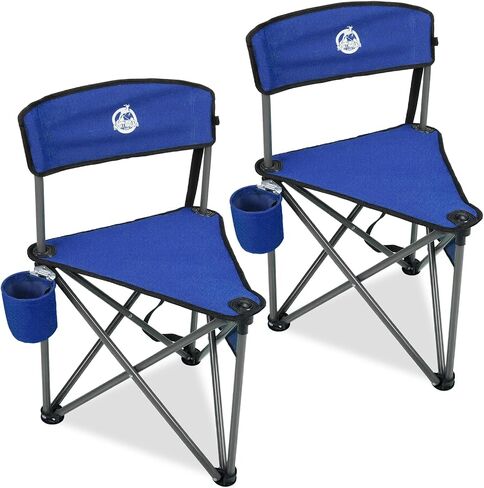 Northroad 2 Pack Tripod Camping Chairs, Portable 3 Legged Folding Tripod Stool Seat with Backrest, Small Compact Lightweight Tripod Chair for Adults Fishing Hunting in Kuwait