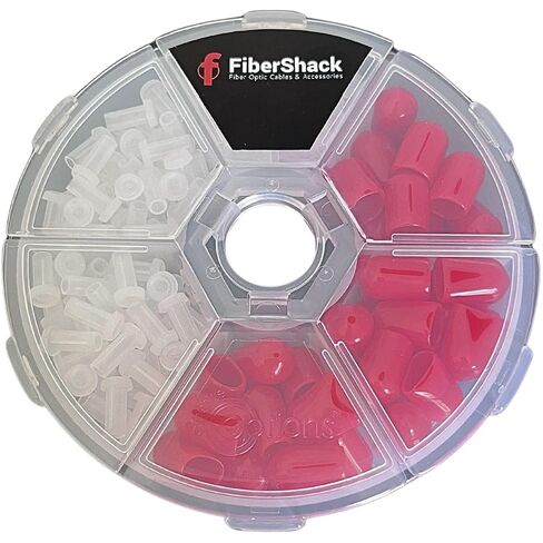 Fibershack - SC Fiber Optic Dust Caps for Fiber Optic Cables and End Faces - 200 Fiber Dust Caps for APC, SC, FC Protection in Saudi Arabia
