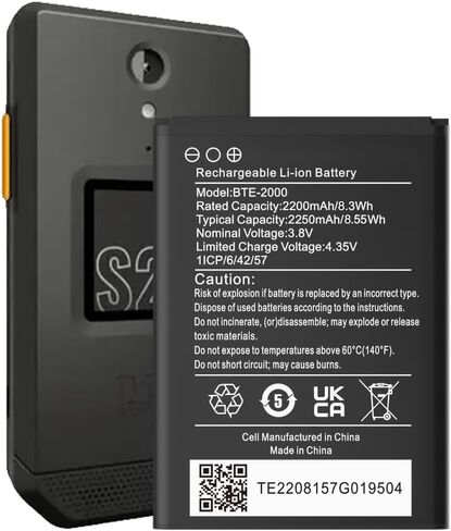 BTE-2000 Battery,2026 New Upgraded High Capacity Li-ion Replacement Battery for CAT S22 4G LTE Flip Smartphone T-Mobile in Kuwait