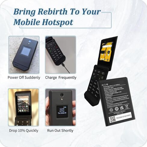 BTE-2000 Battery,2026 New Upgraded High Capacity Li-ion Replacement Battery for CAT S22 4G LTE Flip Smartphone T-Mobile in Kuwait