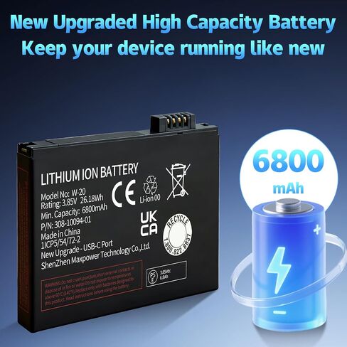 ترقية جديدة لبطارية بديلة للشحن USB-C لجهاز AT&T Netgear Nighthawk 5G WiFi 6 M6 MR6110 MR6500، M5 MR5000 MR5100 MR5200 MR5200-100EUS جهاز توجيه مزود بنقطة اتصال متنقلة رقم الموديل: W-20 in Kuwait