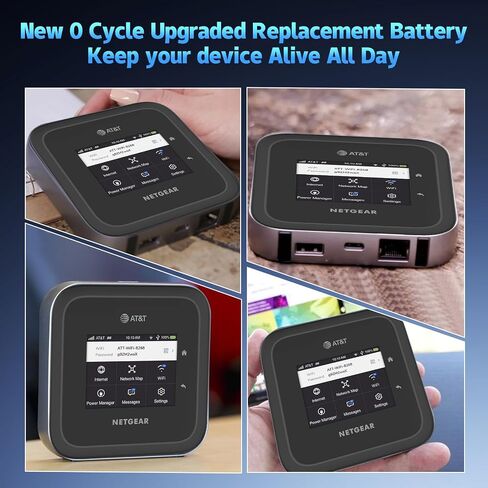 ترقية جديدة لبطارية بديلة للشحن USB-C لجهاز AT&T Netgear Nighthawk 5G WiFi 6 M6 MR6110 MR6500، M5 MR5000 MR5100 MR5200 MR5200-100EUS جهاز توجيه مزود بنقطة اتصال متنقلة رقم الموديل: W-20 in Kuwait