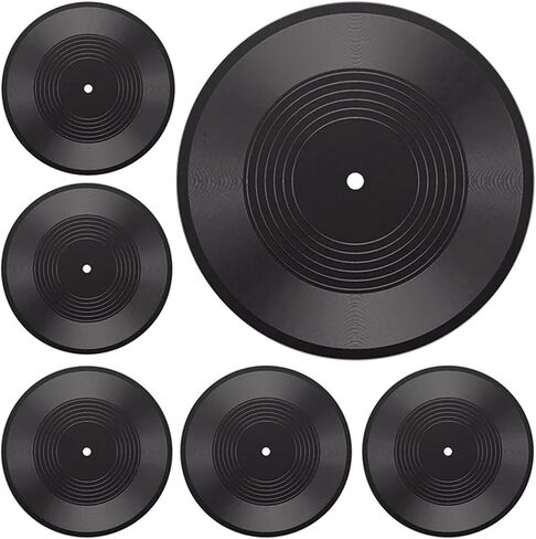 6PCS 12 Inch Blank Vinyl Records for Disco Party Decor, Retro Music Wall Art | Blank vinyl records for DIY decor, retro music party supplies, 12-inch black plastic discs. in Saudi Arabia
